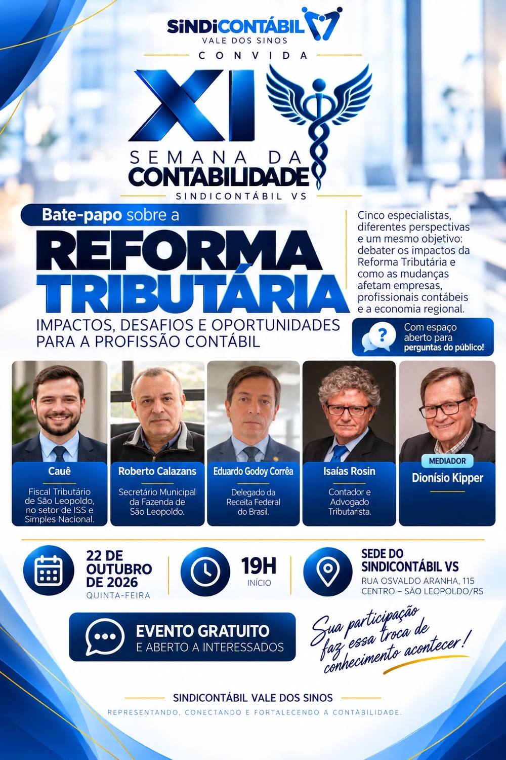 Cartaz da XI Semana da Contabilidade, 22 de outubro de 2026