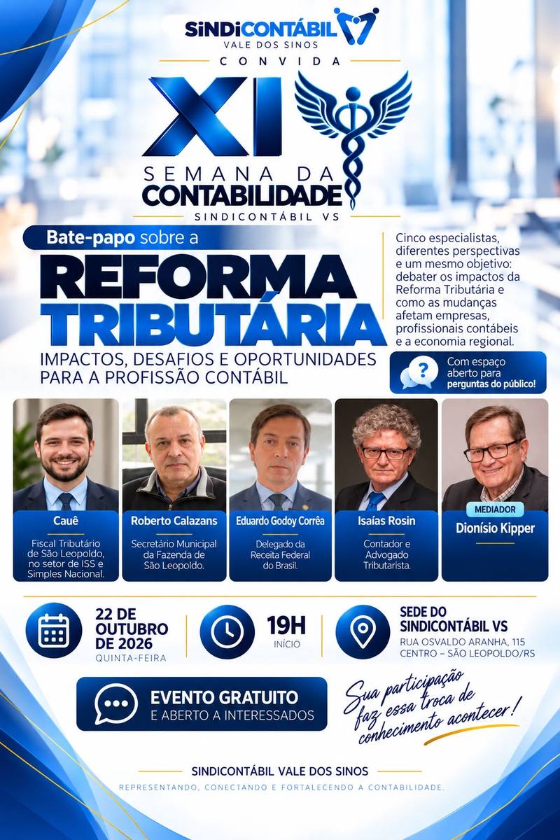 Cartaz da XI Semana da Contabilidade, 22 de outubro de 2026