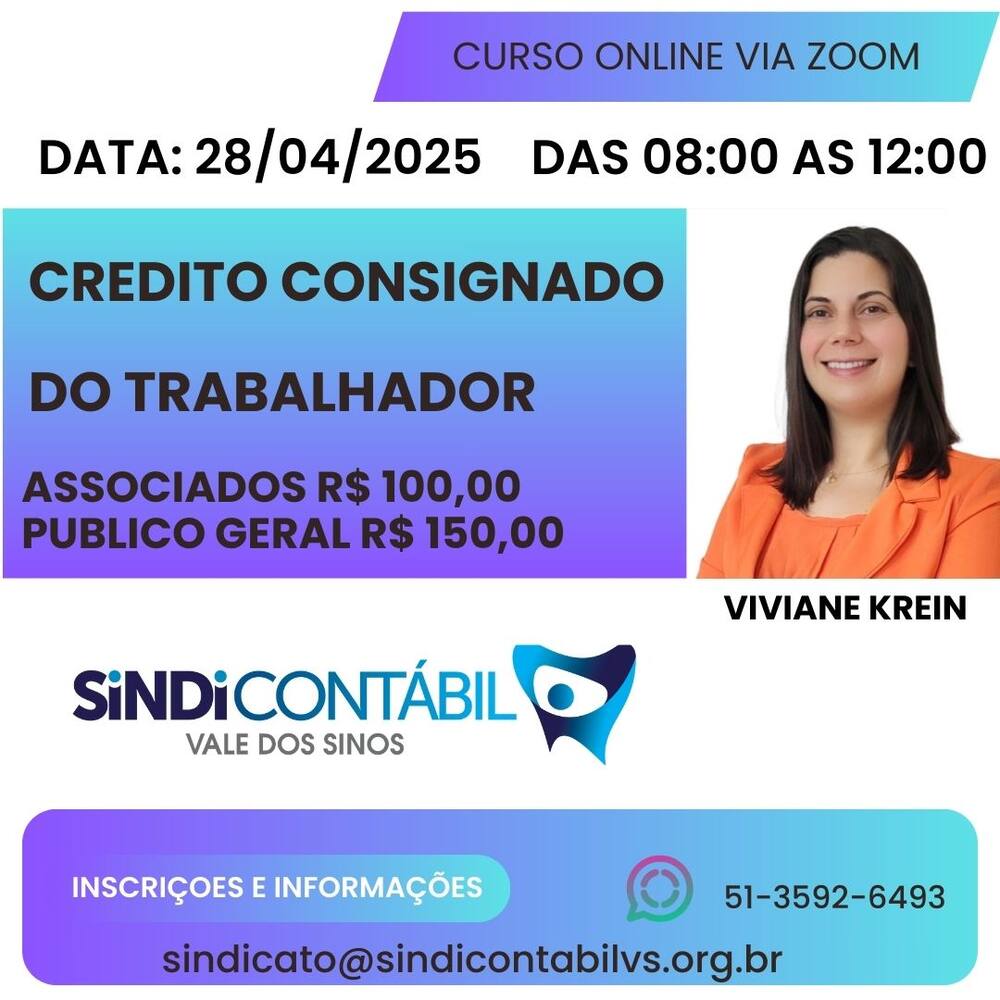 Peça de divulgação do curso Crédito Consignado do Trabalhador