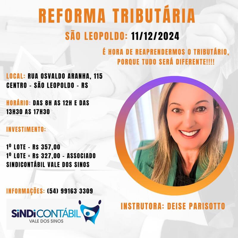 Peça de divulgação do curso Reforma Tributária